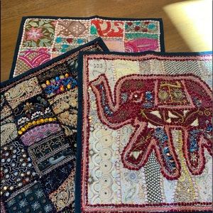 Boho Mirrored Accent Pillow Covers set of Three